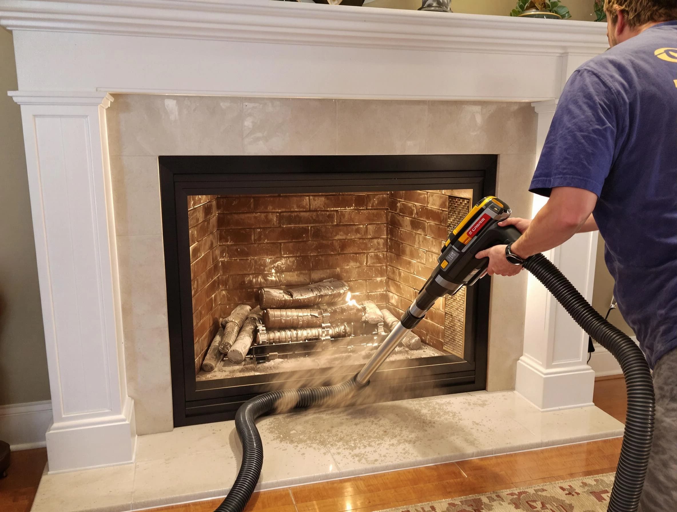 Fireplace cleaning performed by Lexington Chimney Sweep in Lexington, MA