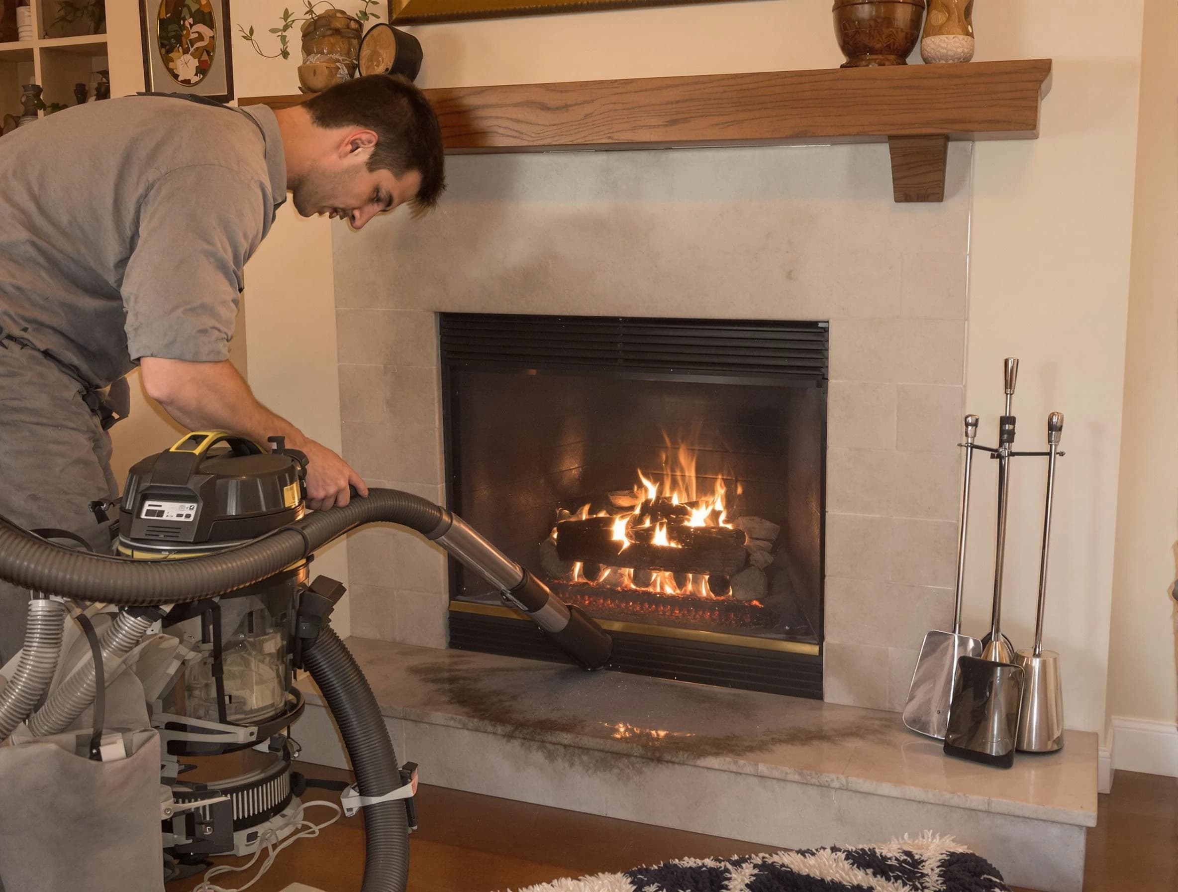 Routine fireplace upkeep by Lexington Chimney Sweep in Lexington, MA