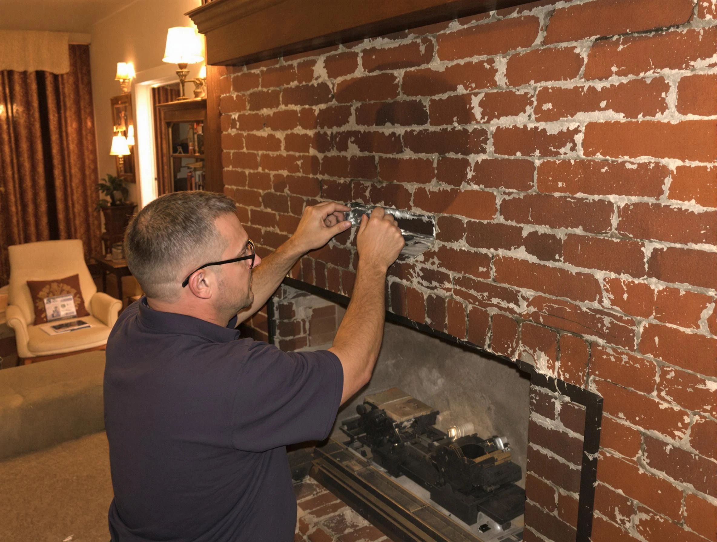Lexington Chimney Sweep expert fixing a fireplace in Lexington, MA